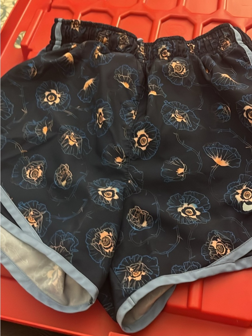 Women’s Navy Floral Athletic Shorts - Blue Floral
